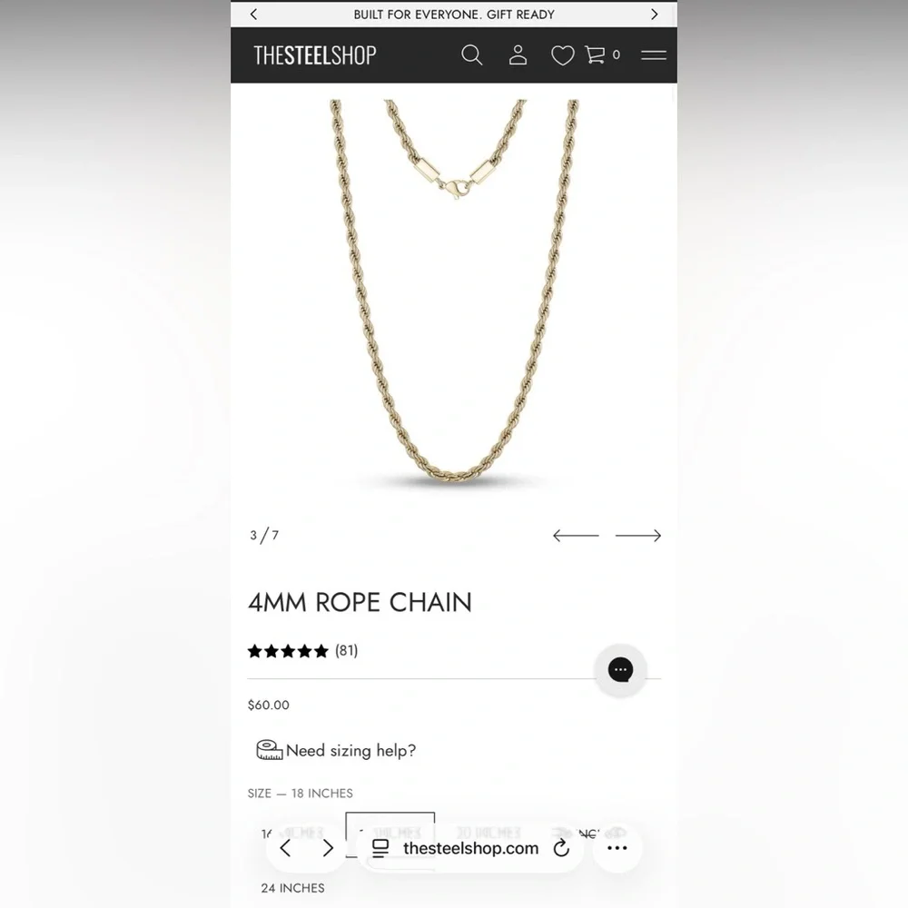 Gold Rope Chain Necklace - Picture 5 of 5